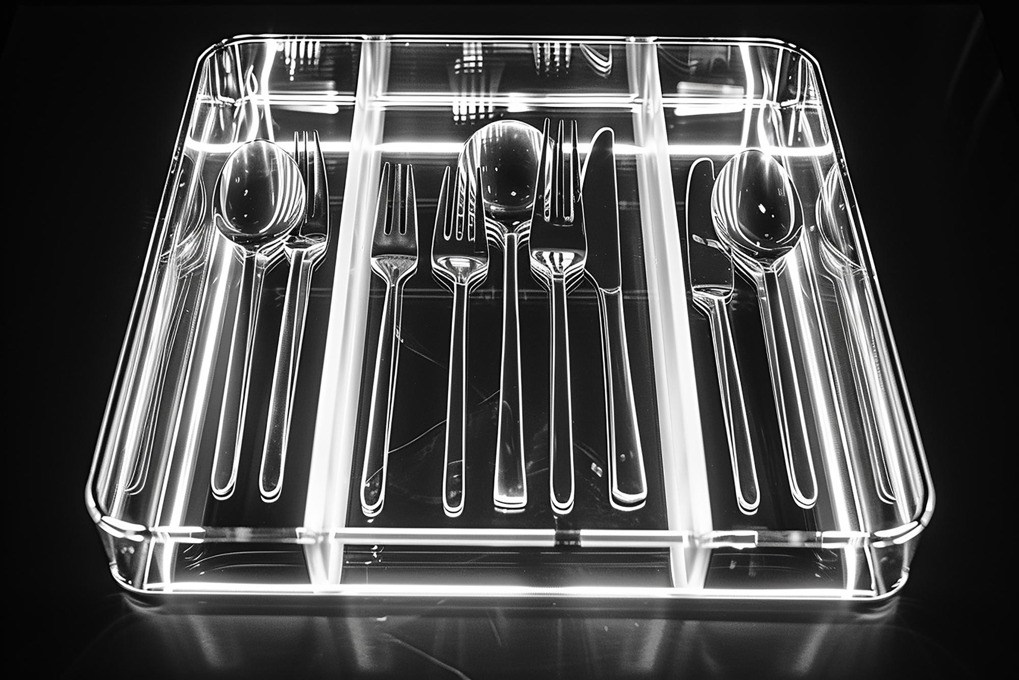 small tasting spoons arranged on graph paper